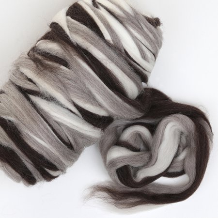Stripey Corriedale Sliver, undyed - natural colors!