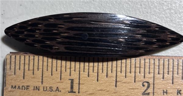Black Palm Wood Tatting Shuttle, 2.5" long